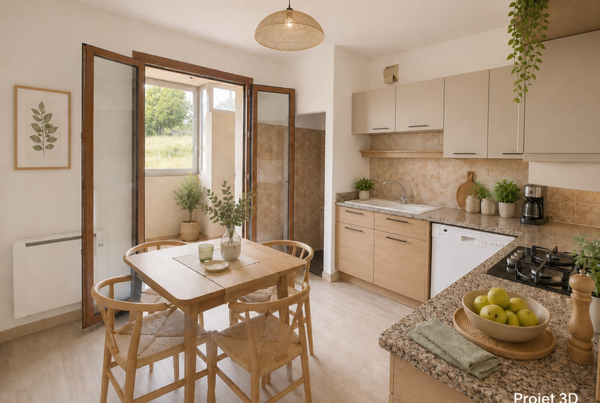 Projet 3D cuisine appart à vendre ajaccio