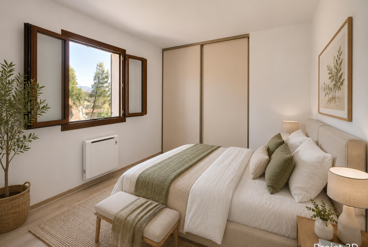 projet 3D chambre appartement à vendre ajaccio