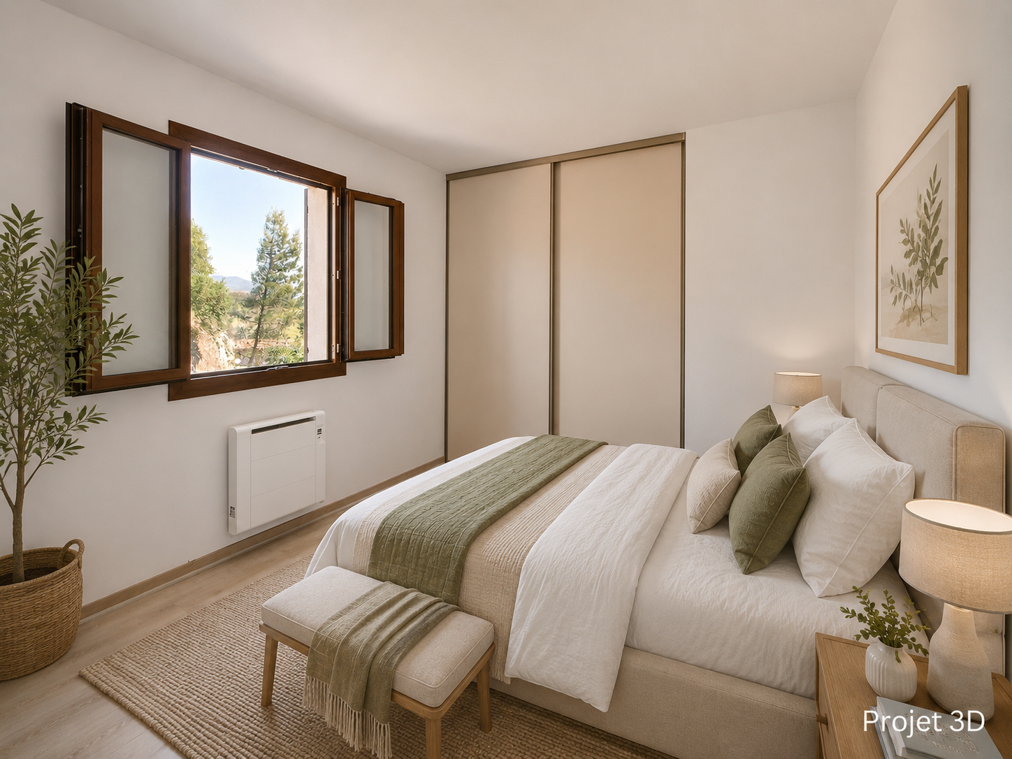 projet 3D chambre appartement à vendre ajaccio