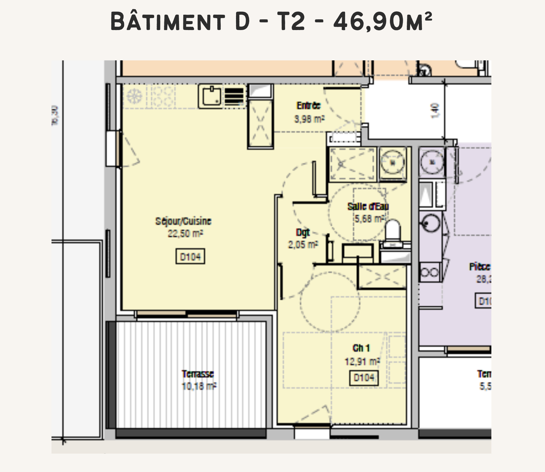 Appartement T2 neuf à Mezzavia (Suartello), terrasse, à vendre – photo 3 – STG Immobilier